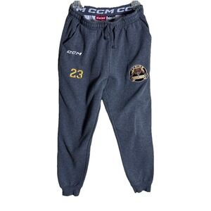 CCM Men's Small Gray Sweatpants Junior Bruins Logo & 23